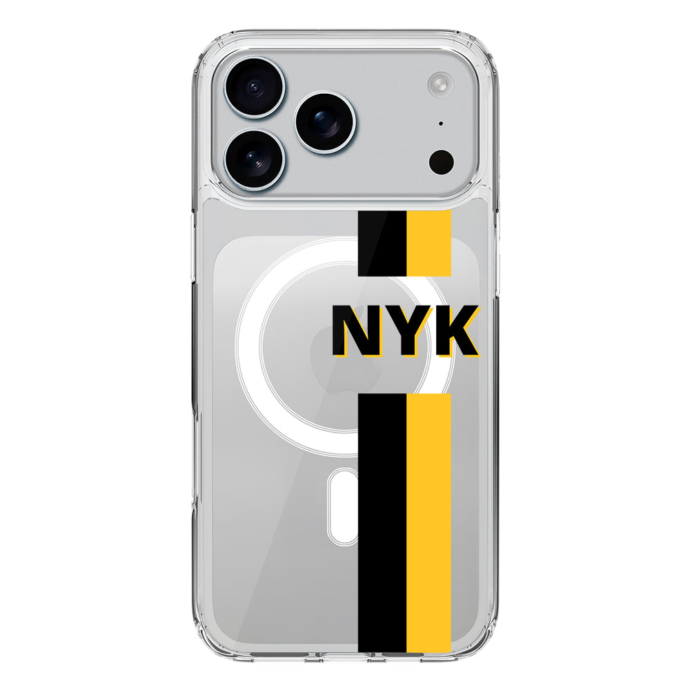 Apple iPhone 17 Pro Max / Clear MagSafe Custom Striped Monogram Phone Case - Stylizedd.com
