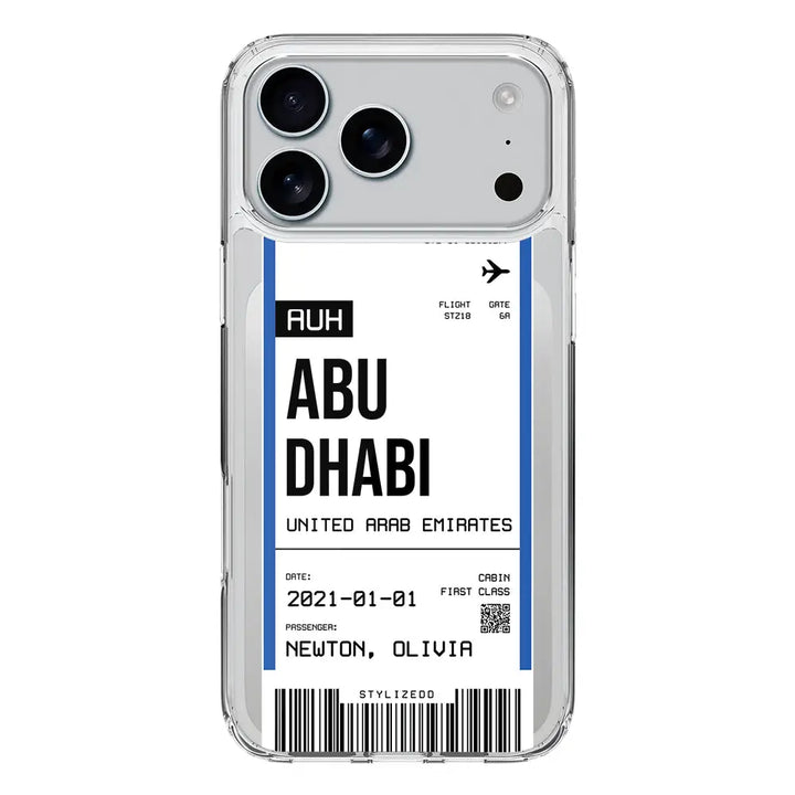 Apple iPhone 17 Pro Max / Clear MagSafe Custom Flight Boarding Pass Ticket Phone Case - Stylizedd.com