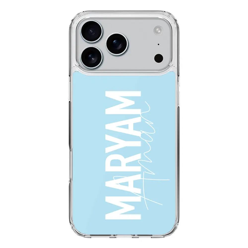 Apple iPhone 17 Pro Max / Clear MagSafe Personalized Name Vertical, Phone Case - Stylizedd.com