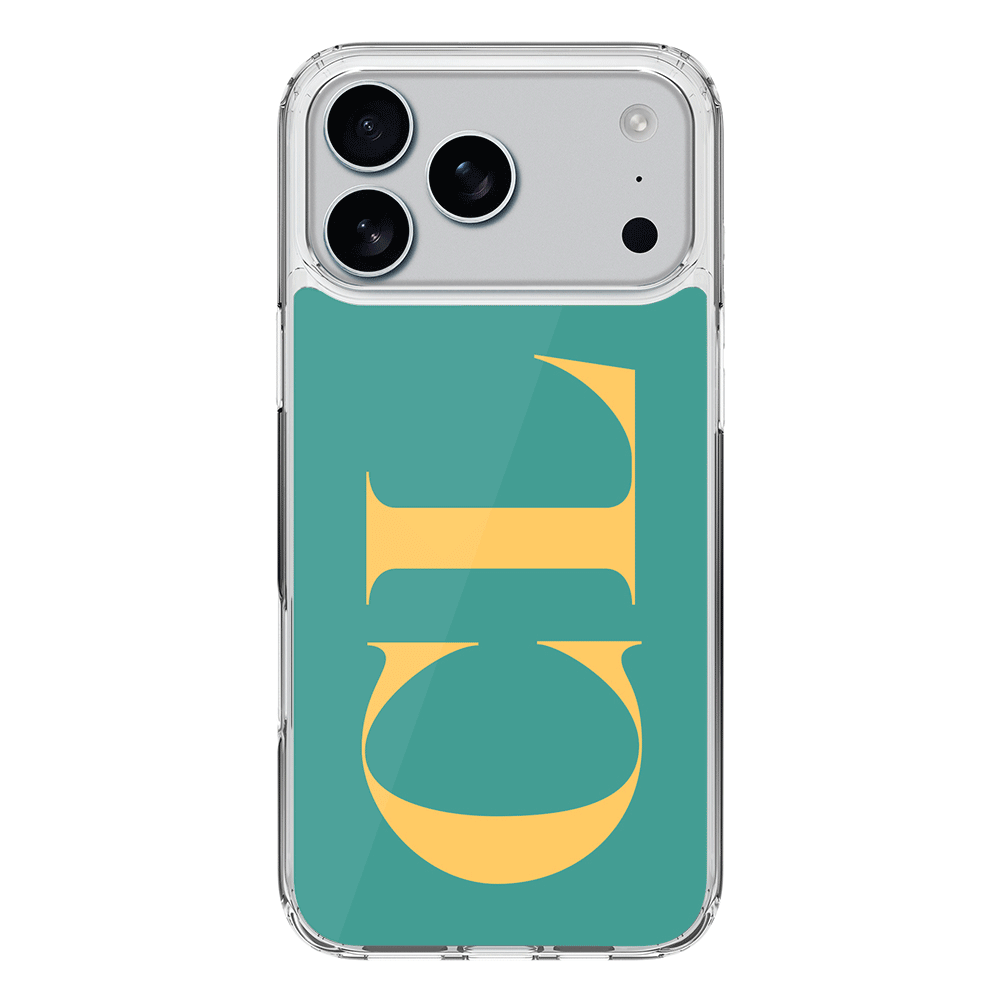 Apple iPhone 17 Pro Max / Clear MagSafe Personalized Monogram Large Initial 3D Shadow Text, Phone Case - Stylizedd.com