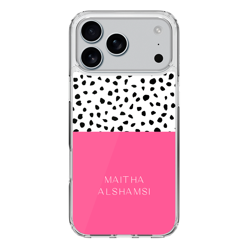 Apple iPhone 17 Pro Max / Clear MagSafe Personalized Text Colorful Spotted Dotted, Phone Case - Stylizedd.com