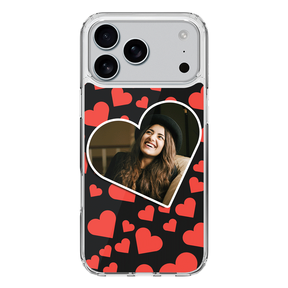Apple iPhone 17 Pro Max / Clear MagSafe Custom Photo Heart shaped, Phone Case - Stylizedd.com