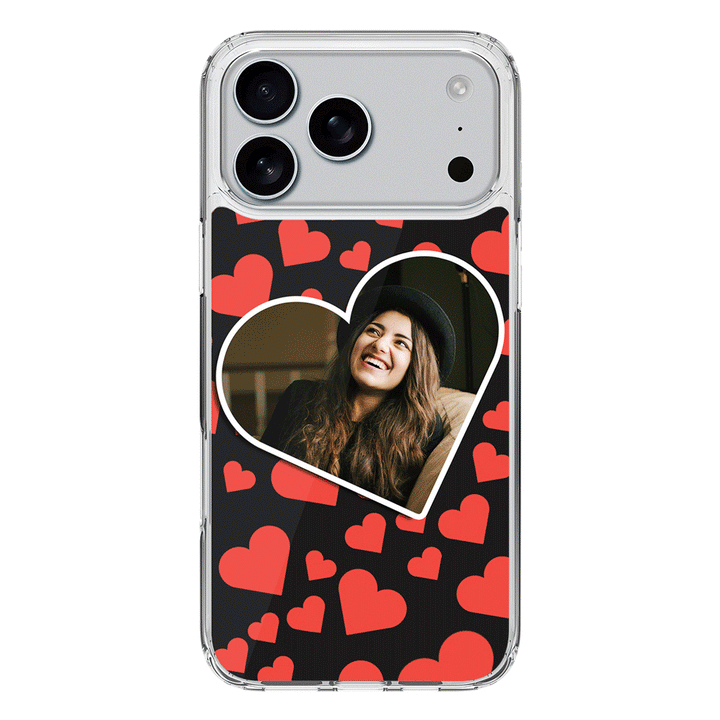 Apple iPhone 17 Pro Max / Clear MagSafe Custom Photo Heart shaped, Phone Case - Stylizedd.com