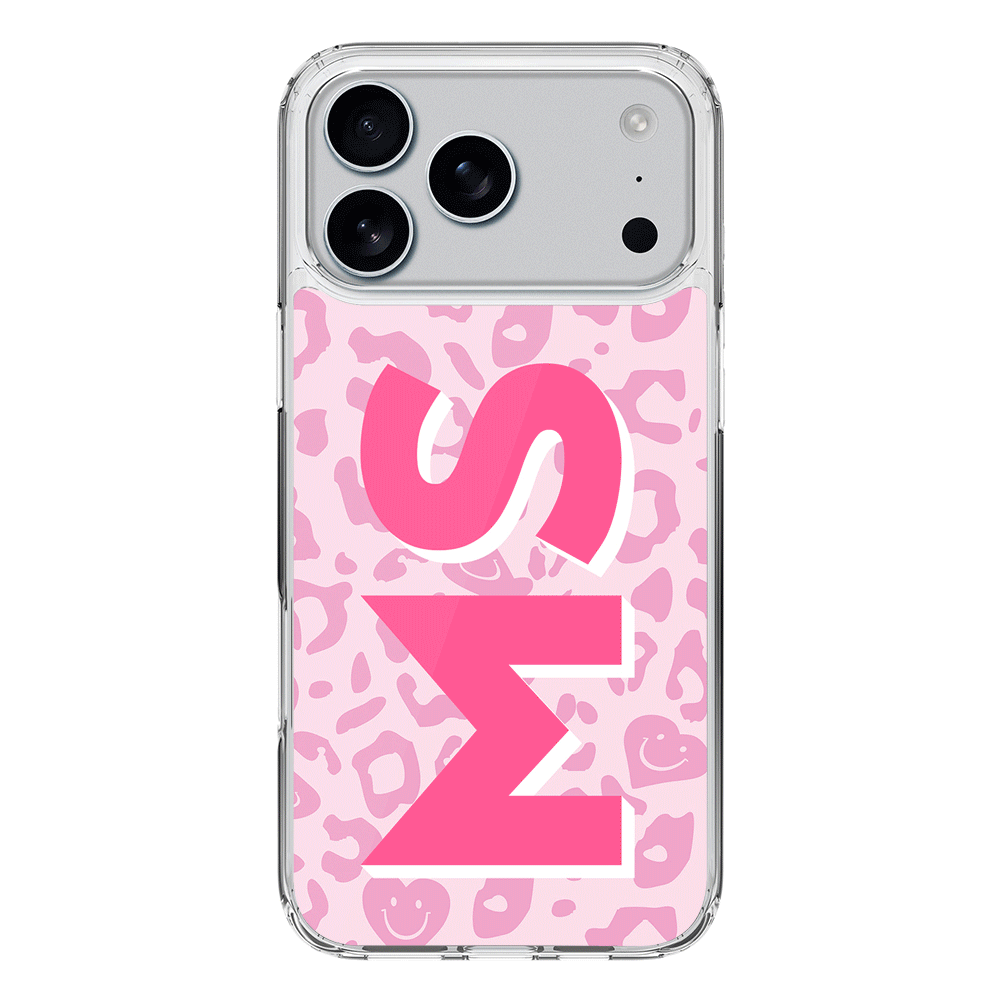 Apple iPhone 17 Pro Max / Clear MagSafe Custom Monogram Initial 3D Shadow Text Seamless Pattern, Phone Case - Stylizedd.com