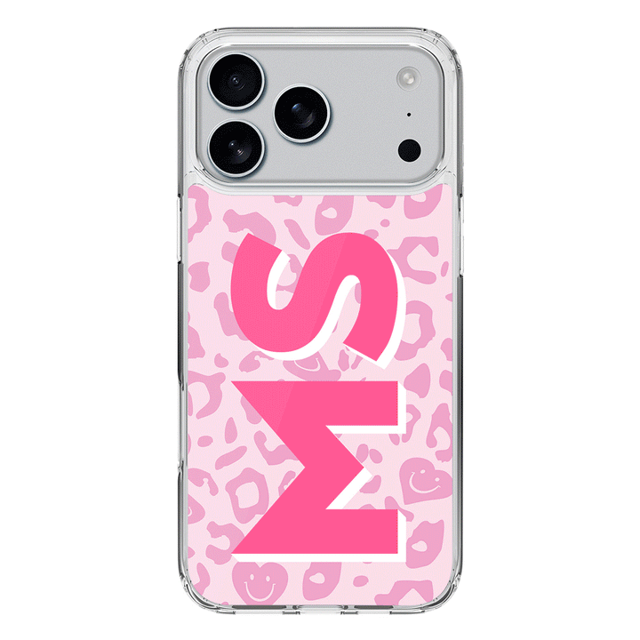 Apple iPhone 17 Pro Max / Clear MagSafe Custom Monogram Initial 3D Shadow Text Seamless Pattern, Phone Case - Stylizedd.com