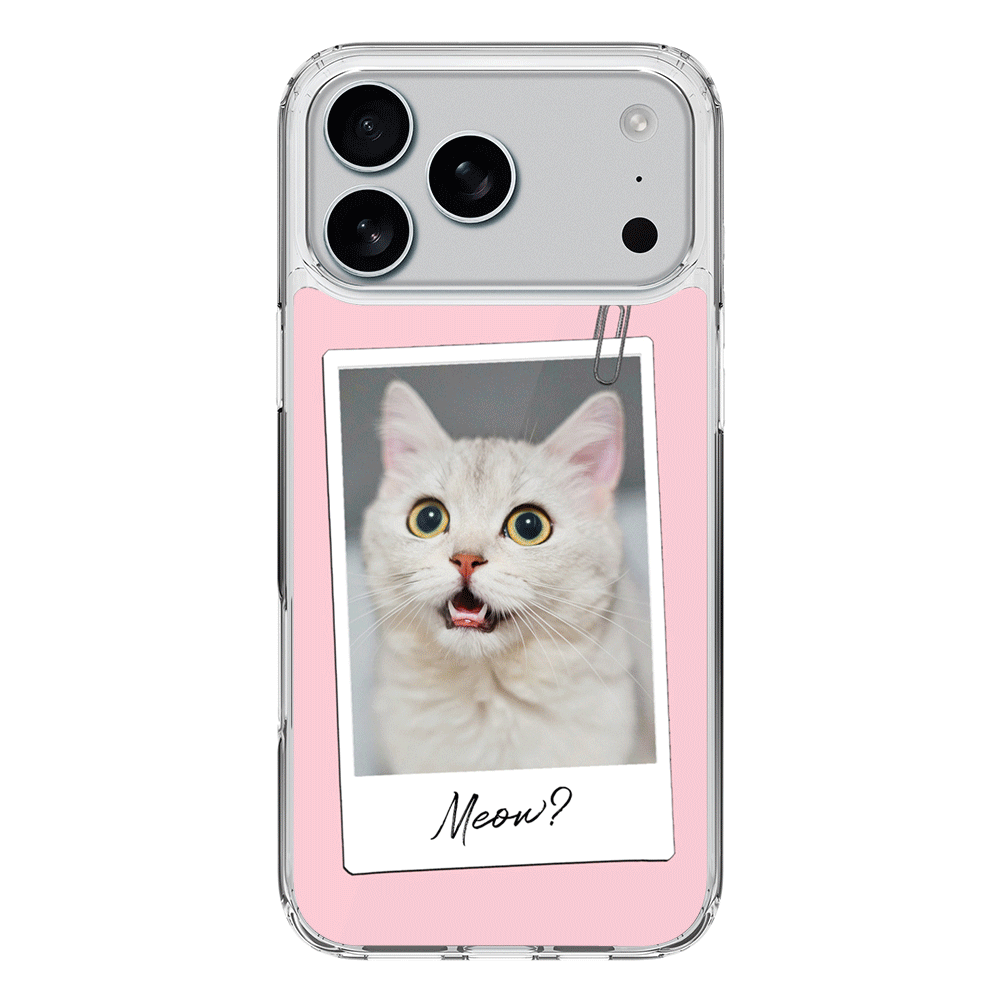 Apple iPhone 17 Pro Max / Clear MagSafe Polaroid Photo Pet Cat, Phone Case - Stylizedd.com