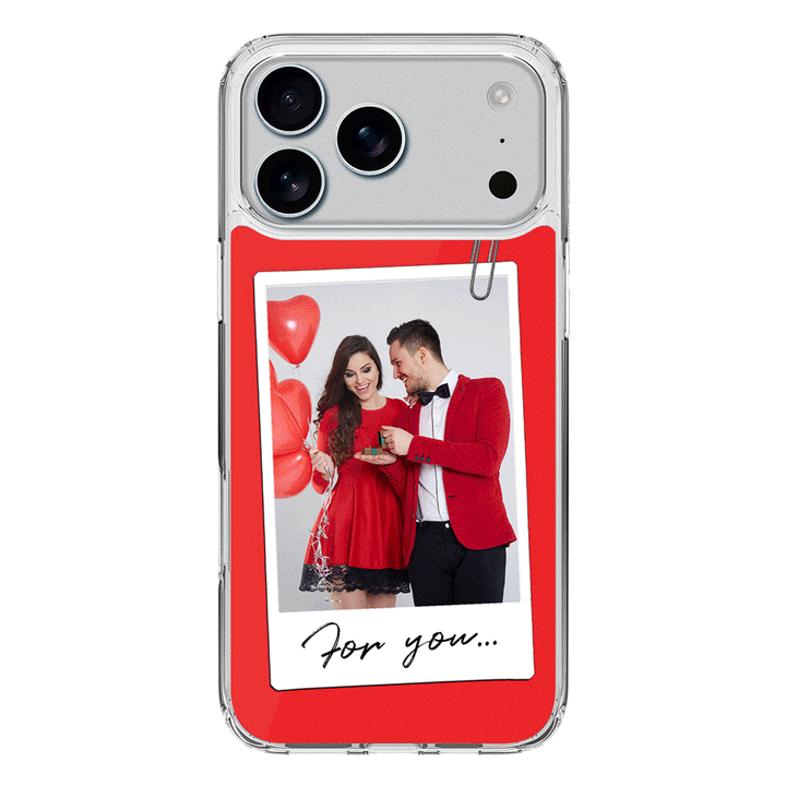Apple iPhone 17 Pro Max / Clear MagSafe Personalized Polaroid Photo Valentine, Phone Case - Stylizedd.com