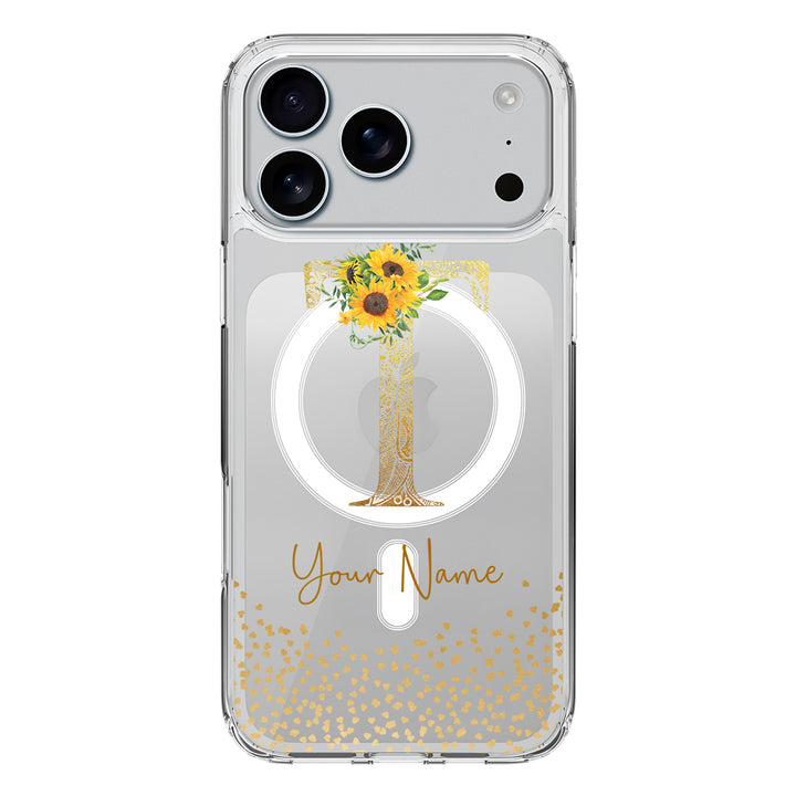 Apple iPhone 17 Pro Max / Clear MagSafe Floral Mandala Initial Phone Case - Stylizedd.com