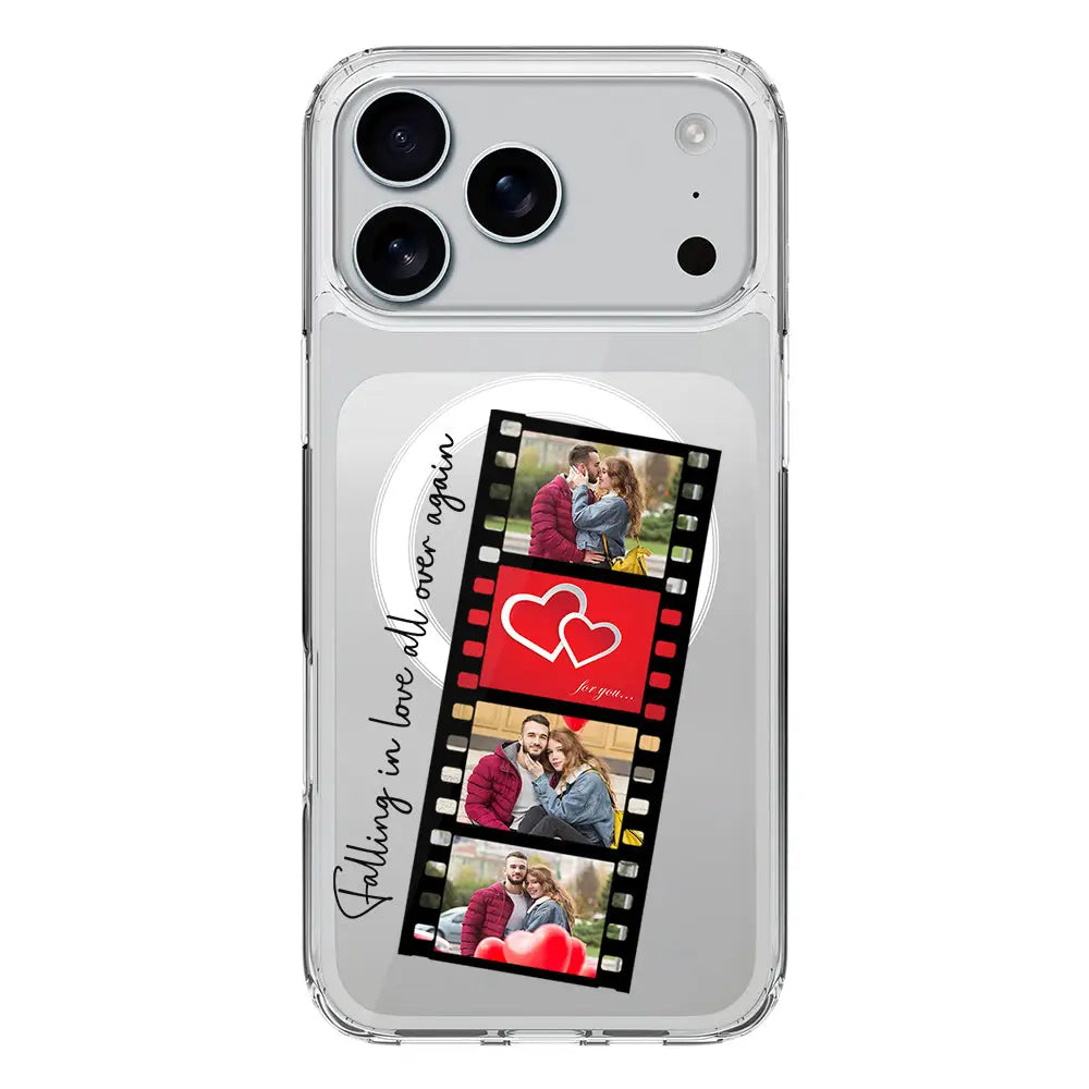 Apple iPhone 17 Pro Max / Clear MagSafe Custom Valentine Photo Film Strips, Phone Case - Stylizedd.com