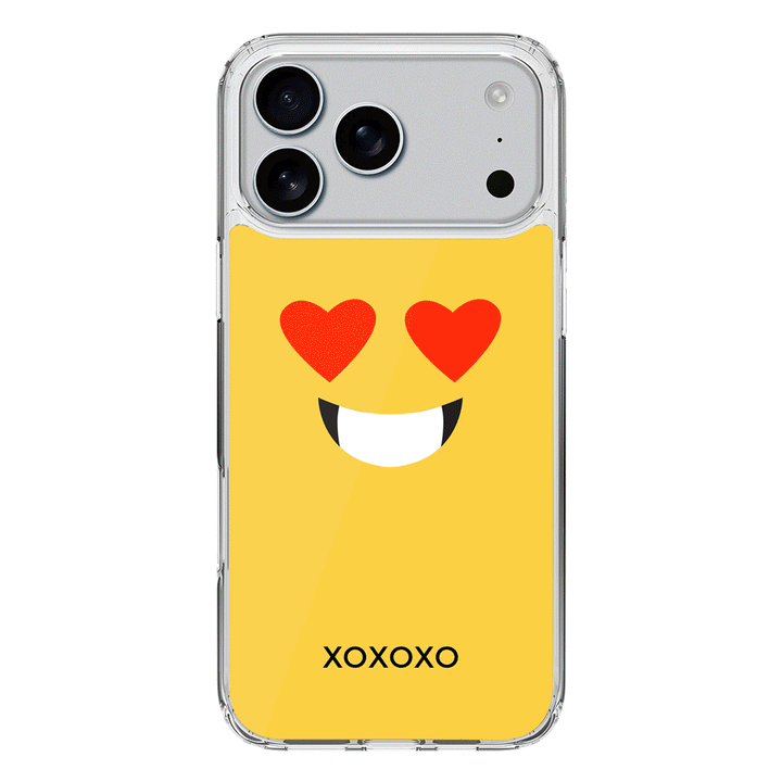 Apple iPhone 17 Pro Max / Clear MagSafe Custom Text Emojis Emoticons Face, Phone Case - Stylizedd.com