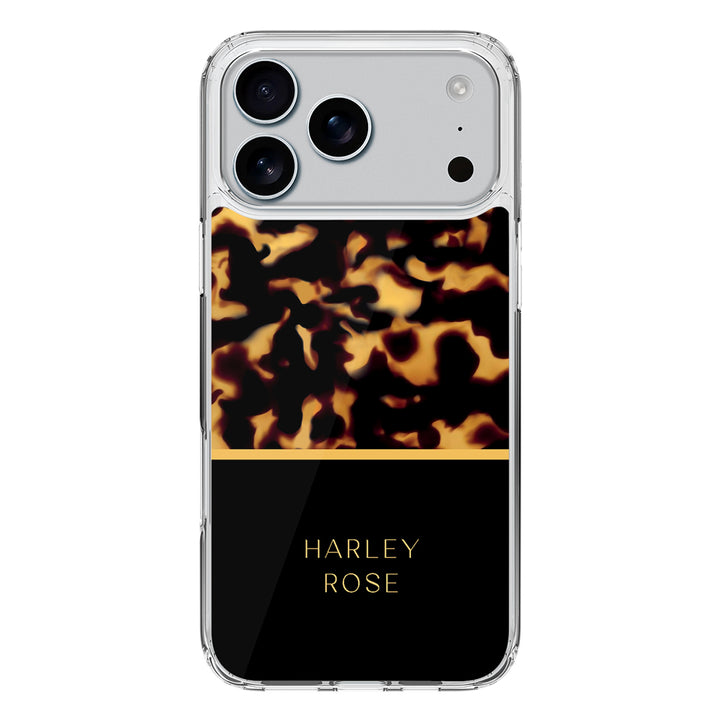 Apple iPhone 17 Pro Max / Clear MagSafe Personalized Text Luxury Tortoise Shell Pattern, Phone Case - Stylizedd.com