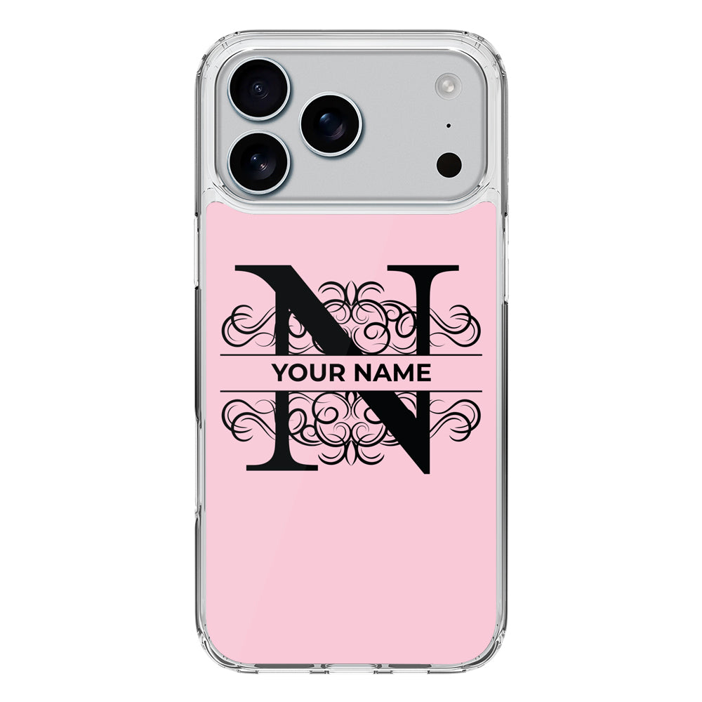 Apple iPhone 17 Pro Max / Clear MagSafe Split Floral Initial Phone Case - Stylizedd.com