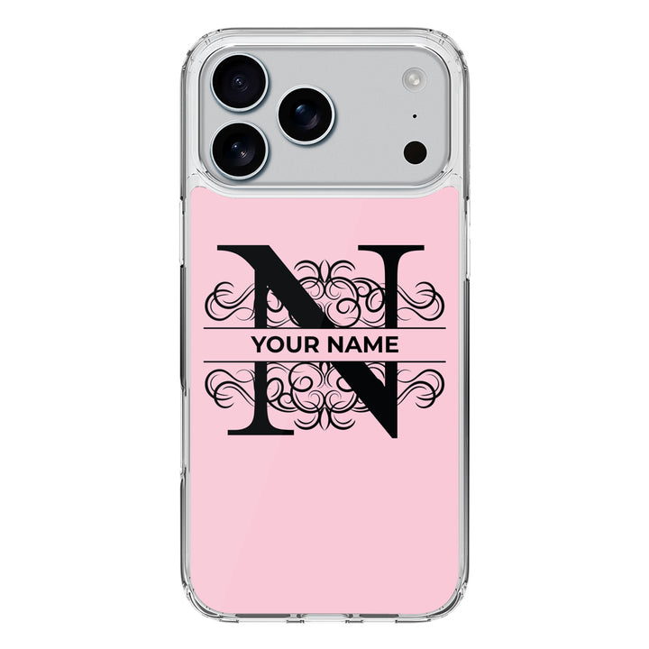 Apple iPhone 17 Pro Max / Clear MagSafe Split Floral Initial Phone Case - Stylizedd.com