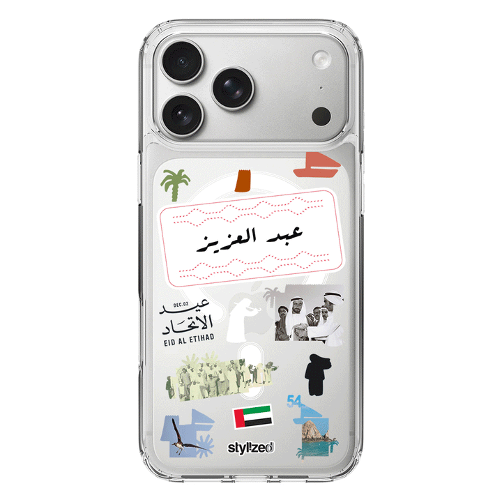 Apple iPhone 17 Pro Max / Clear MagSafe Custom Eid Al Etihad 54 National Day Sticker, Phone Case - Stylizedd.com