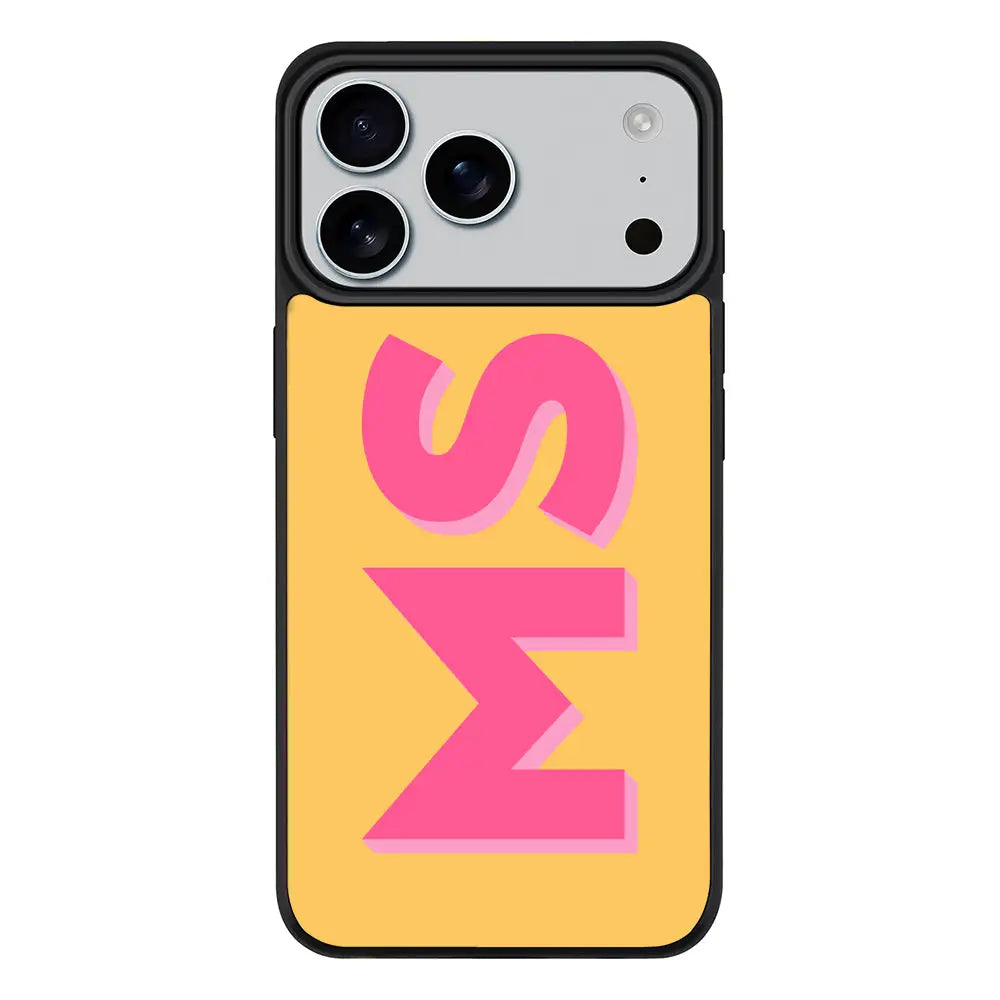 Apple iPhone 17 Pro Max / Rugged MagSafe Personalized Monogram Initial 3D Shadow Text Phone Case - Stylizedd.com