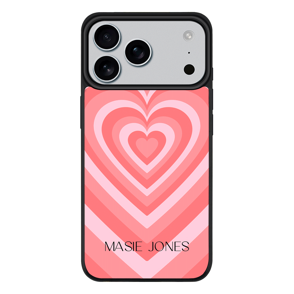 Apple iPhone 17 Pro Max / Rugged MagSafe Personalized Name Retro Hearts, Phone Case - Stylizedd.com