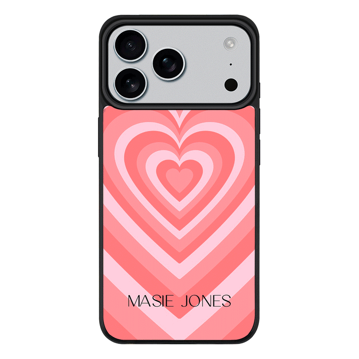 Apple iPhone 17 Pro Max / Rugged MagSafe Personalized Name Retro Hearts, Phone Case - Stylizedd.com