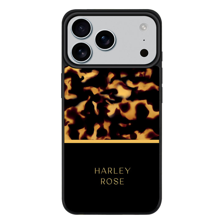 Apple iPhone 17 Pro Max / Rugged MagSafe Personalized Text Luxury Tortoise Shell Pattern, Phone Case - Stylizedd.com