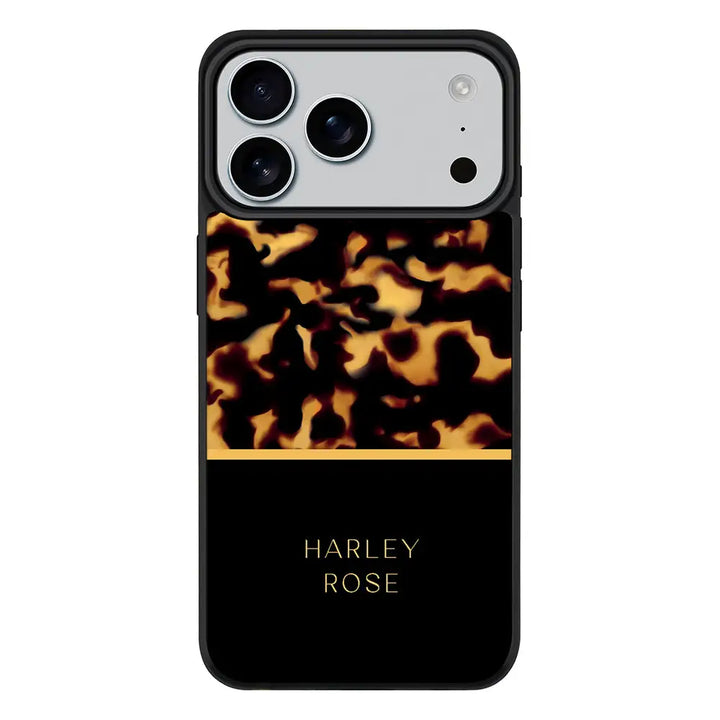 Apple iPhone 17 Pro Max / Rugged MagSafe Personalized Text Luxury Tortoise Shell Pattern, Phone Case - Stylizedd.com