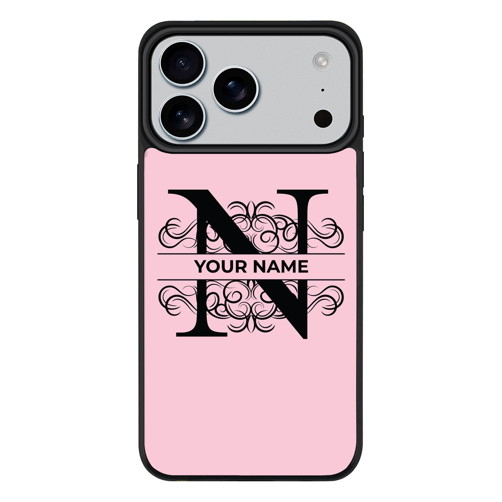 Apple iPhone 17 Pro Max / Rugged MagSafe Split Floral Initial Phone Case - Stylizedd.com