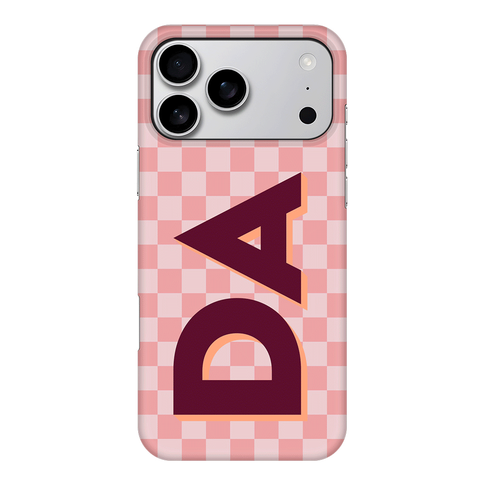 Apple iPhone 17 Pro Max / Snap MagSafe Custom Monogram Initial Small Checkerboard, Phone Case - Stylizedd.com