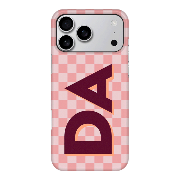 Apple iPhone 17 Pro Max / Snap MagSafe Custom Monogram Initial Small Checkerboard, Phone Case - Stylizedd.com