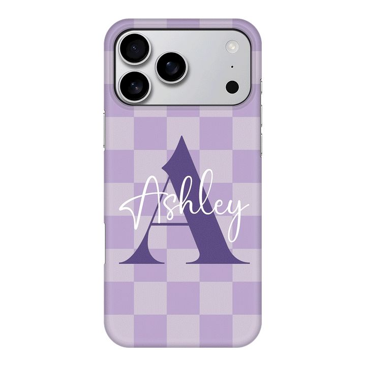 Apple iPhone 17 Pro Max / Snap MagSafe Personalized Name Initial Monogram Checkerboard, Phone Case - Stylizedd.com