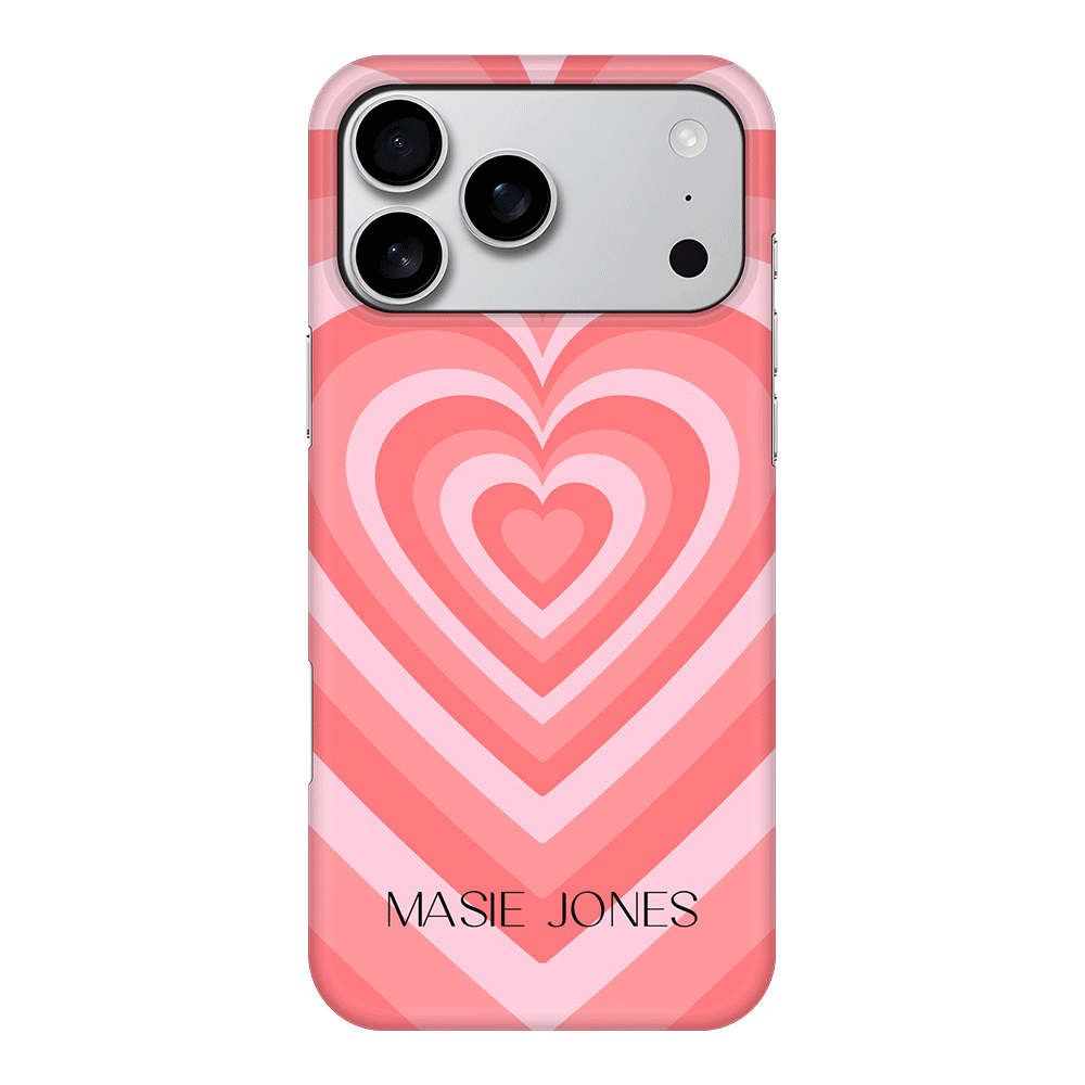 Apple iPhone 17 Pro Max / Snap MagSafe Personalized Name Retro Hearts, Phone Case - Stylizedd.com