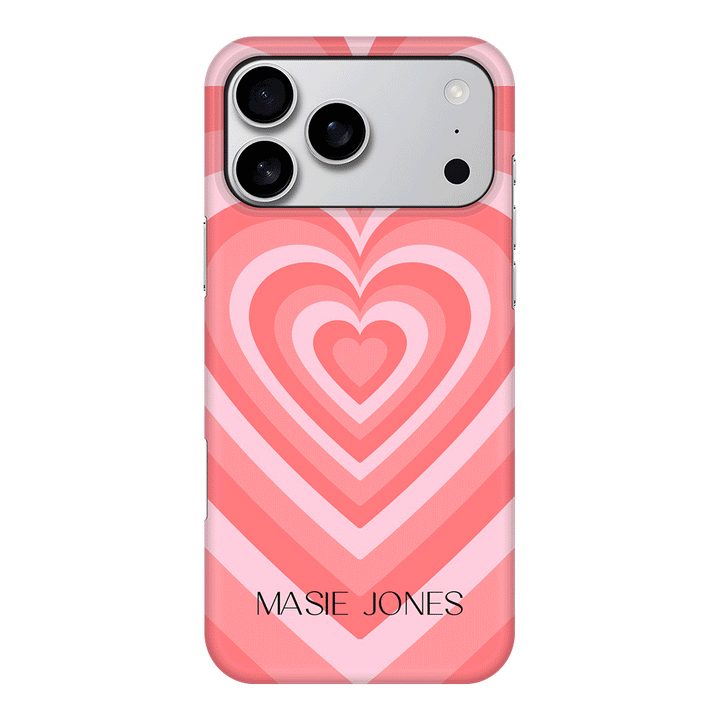 Apple iPhone 17 Pro Max / Snap MagSafe Personalized Name Retro Hearts, Phone Case - Stylizedd.com