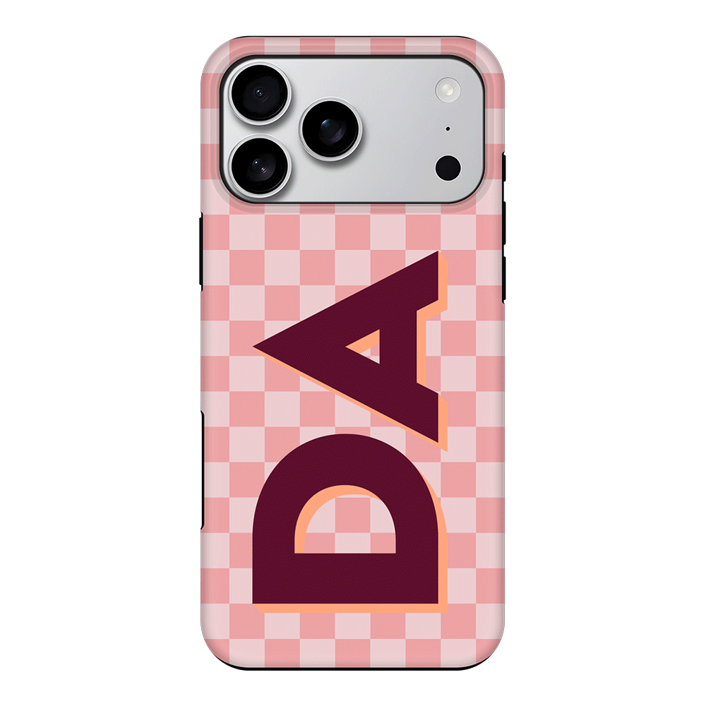 Apple iPhone 17 Pro Max / Tough MagSafe Custom Monogram Initial Small Checkerboard, Phone Case - Stylizedd.com