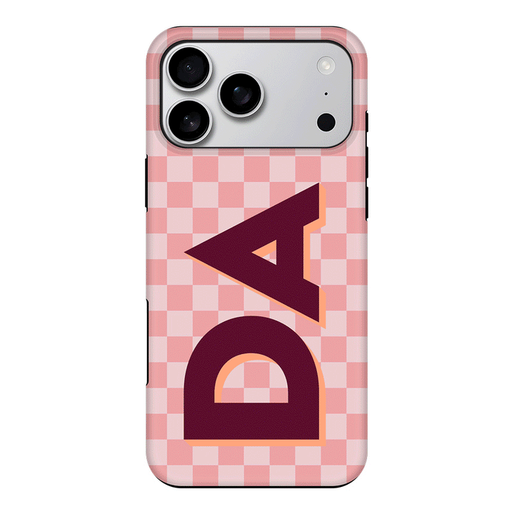 Apple iPhone 17 Pro Max / Tough MagSafe Custom Monogram Initial Small Checkerboard, Phone Case - Stylizedd.com