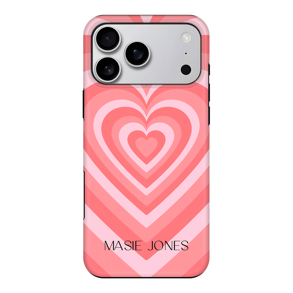 Apple iPhone 17 Pro Max / Tough MagSafe Personalized Name Retro Hearts, Phone Case - Stylizedd.com