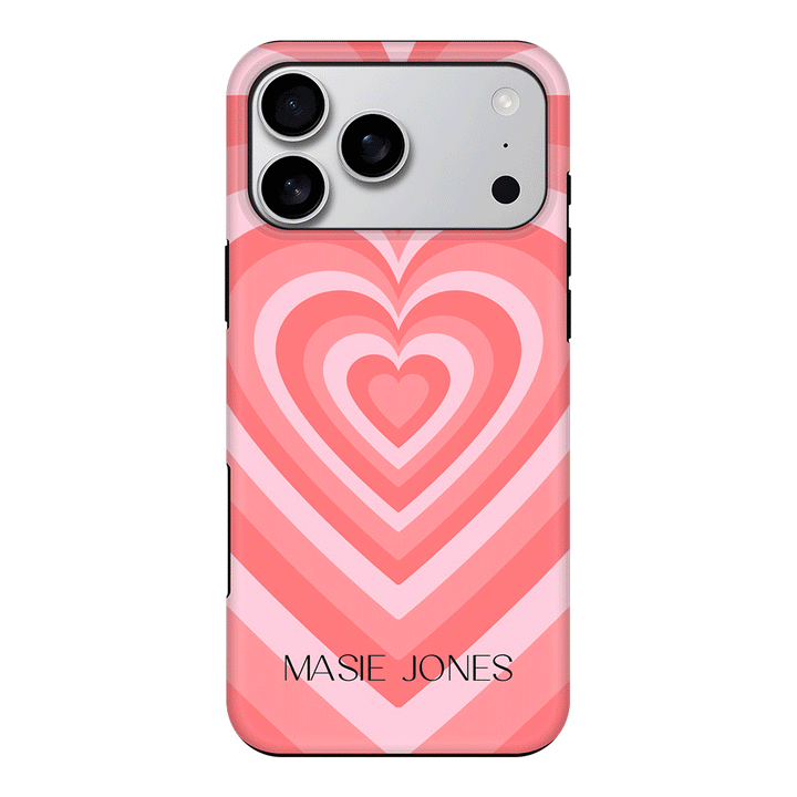 Apple iPhone 17 Pro Max / Tough MagSafe Personalized Name Retro Hearts, Phone Case - Stylizedd.com