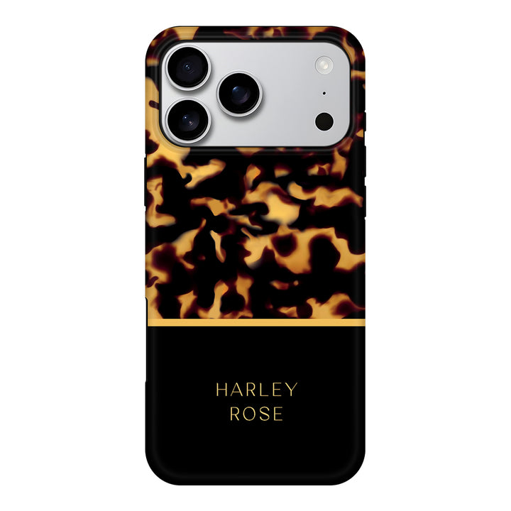 Apple iPhone 17 Pro Max / Tough MagSafe Personalized Text Luxury Tortoise Shell Pattern, Phone Case - Stylizedd.com