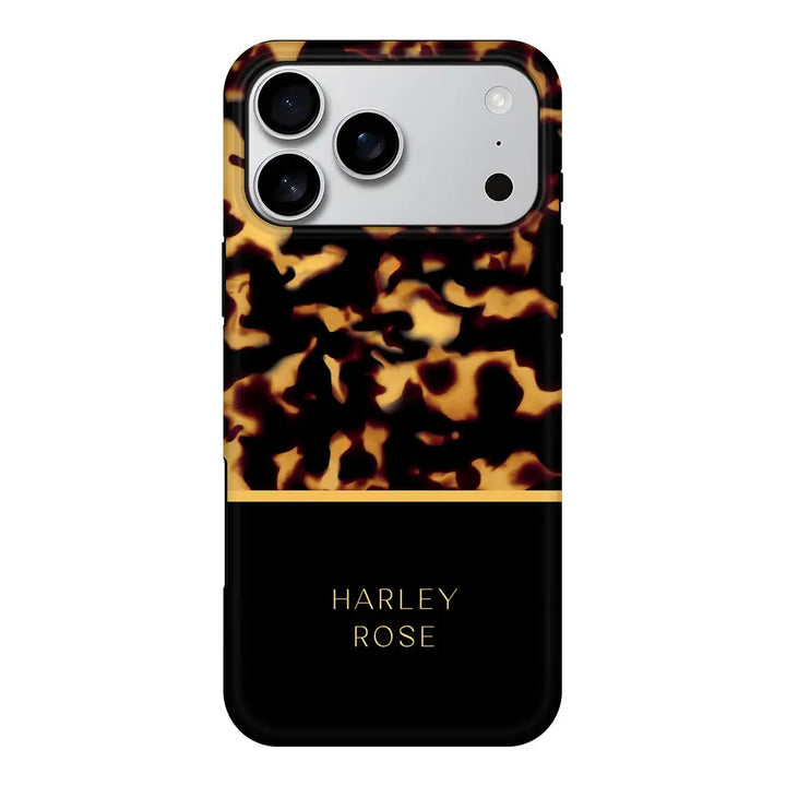 Apple iPhone 17 Pro Max / Tough MagSafe Personalized Text Luxury Tortoise Shell Pattern, Phone Case - Stylizedd.com