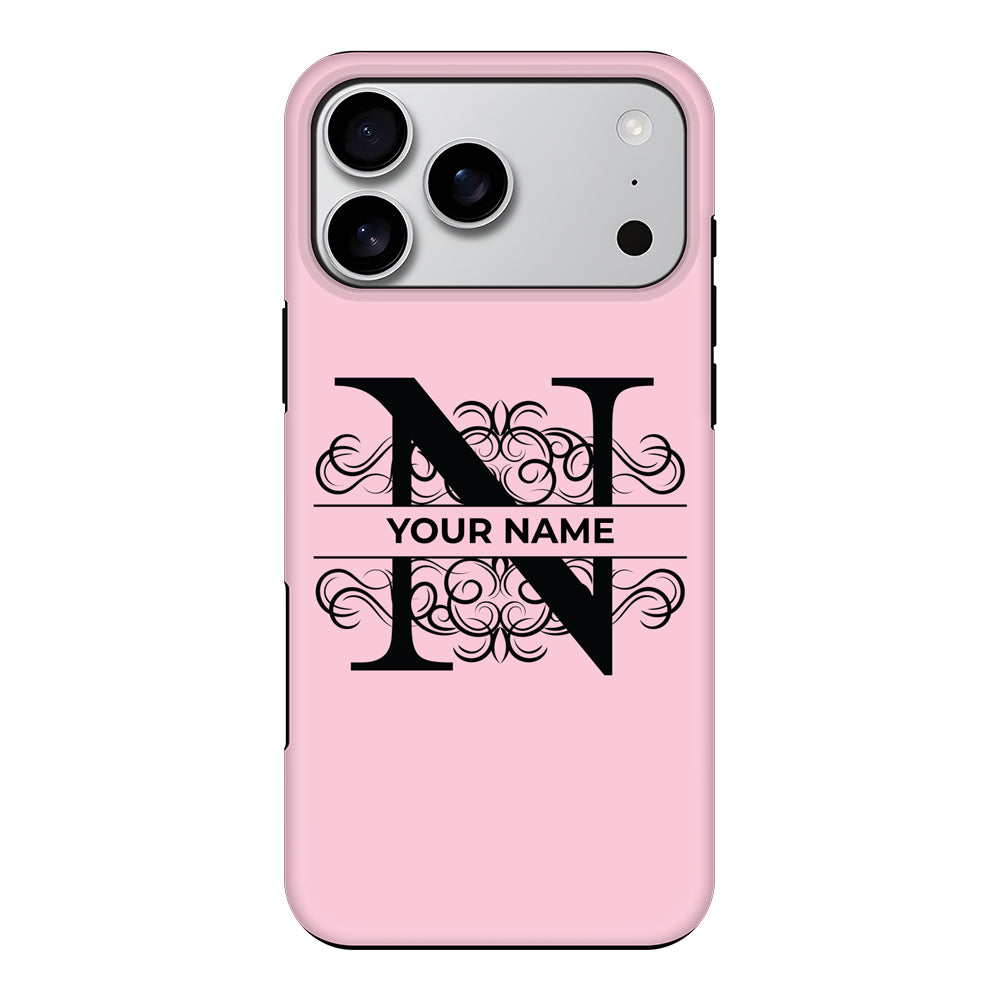 Apple iPhone 17 Pro Max / Tough MagSafe Split Floral Initial Phone Case - Stylizedd.com