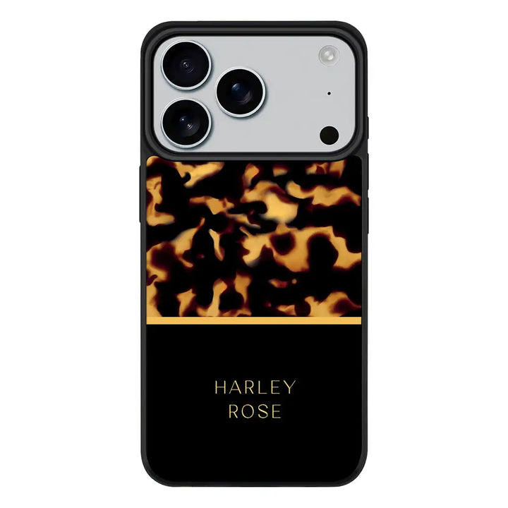 Apple iPhone 17 Pro / Rugged MagSafe Personalized Text Luxury Tortoise Shell Pattern, Phone Case - Stylizedd.com