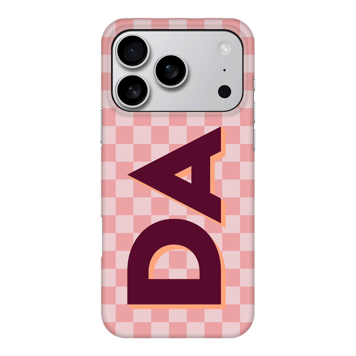 Apple iPhone 17 Pro / Snap MagSafe Custom Monogram Initial Small Checkerboard, Phone Case - Stylizedd.com