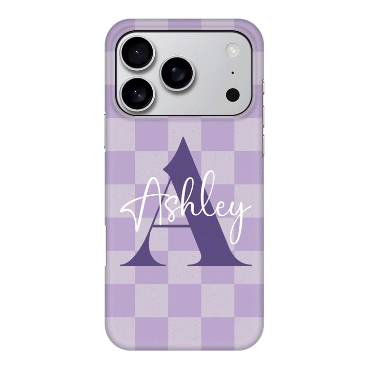 Apple iPhone 17 Pro / Snap MagSafe Personalized Name Initial Monogram Checkerboard, Phone Case - Stylizedd.com