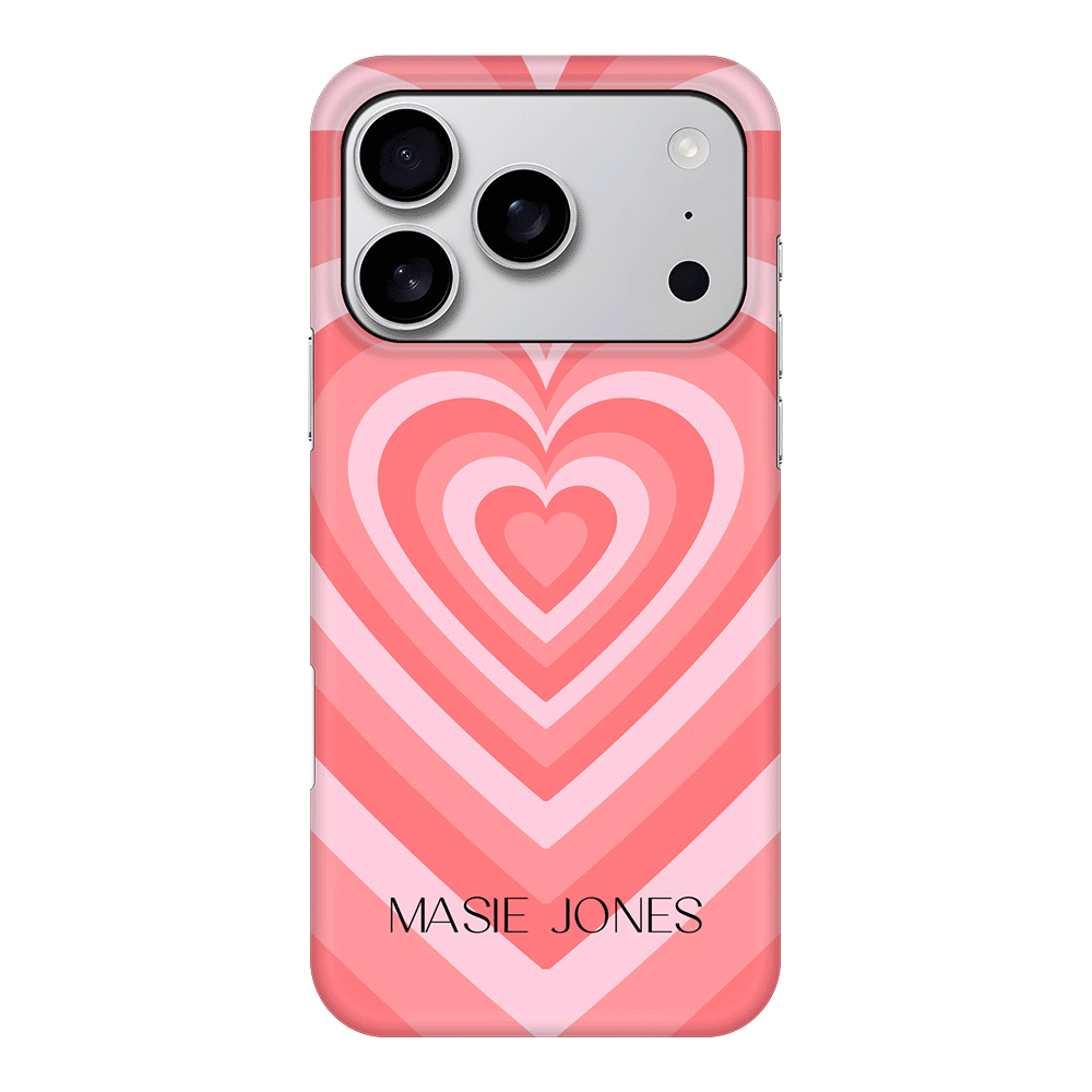 Apple iPhone 17 Pro / Snap MagSafe Personalized Name Retro Hearts, Phone Case - Stylizedd.com