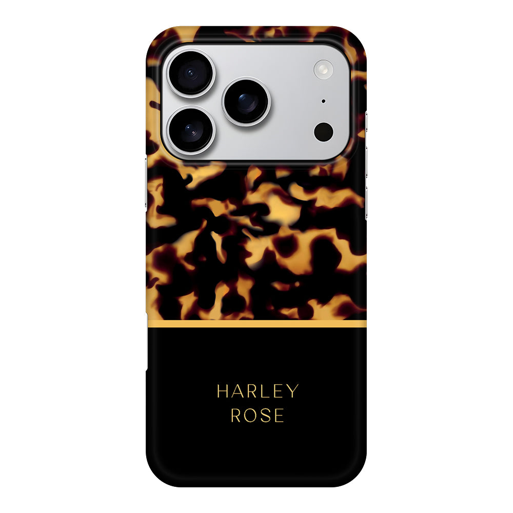 Apple iPhone 17 Pro / Snap MagSafe Personalized Text Luxury Tortoise Shell Pattern, Phone Case - Stylizedd.com