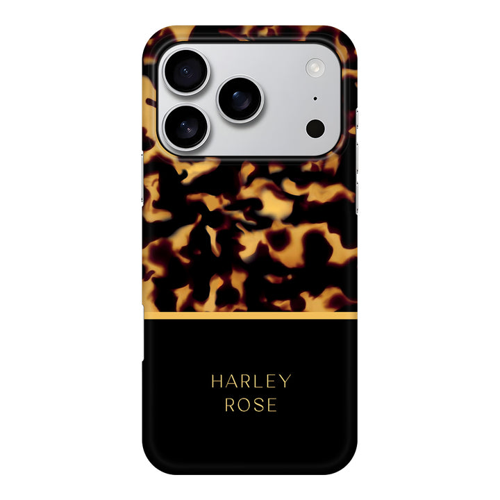 Apple iPhone 17 Pro / Snap MagSafe Personalized Text Luxury Tortoise Shell Pattern, Phone Case - Stylizedd.com
