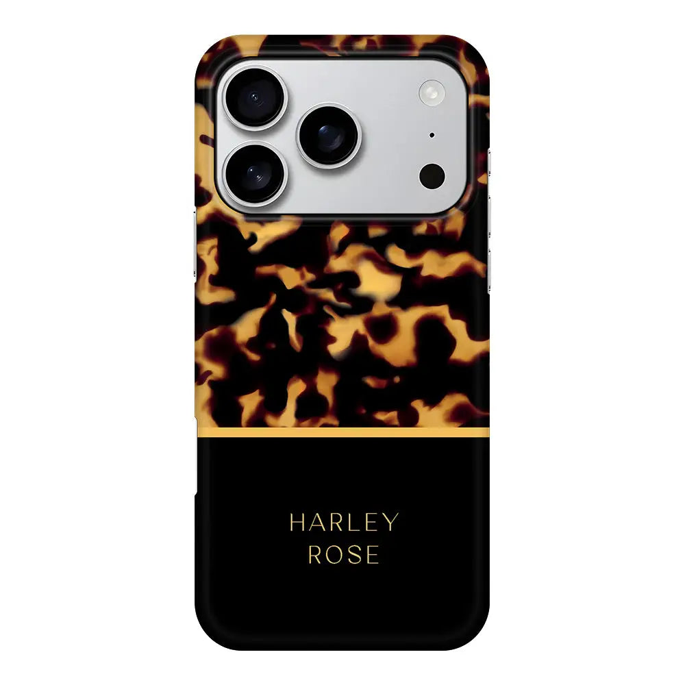 Apple iPhone 17 Pro / Snap MagSafe Personalized Text Luxury Tortoise Shell Pattern, Phone Case - Stylizedd.com