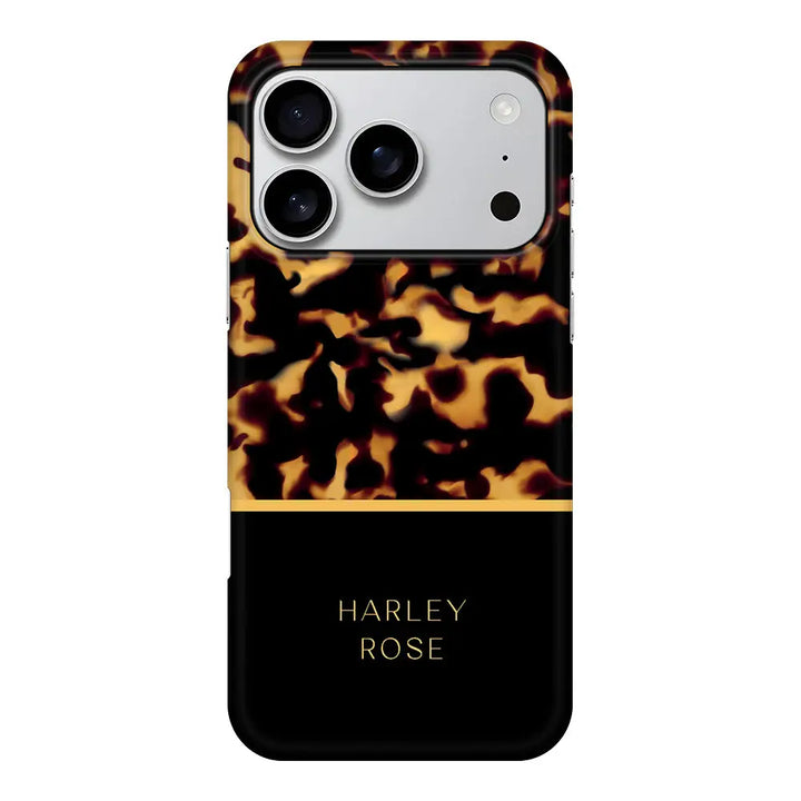 Apple iPhone 17 Pro / Snap MagSafe Personalized Text Luxury Tortoise Shell Pattern, Phone Case - Stylizedd.com