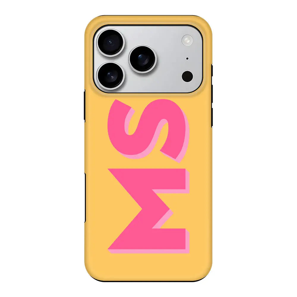 Apple iPhone 17 Pro / Tough MagSafe Personalized Monogram Initial 3D Shadow Text Phone Case - Stylizedd.com