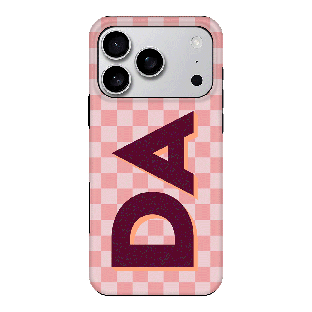 Apple iPhone 17 Pro / Tough MagSafe Custom Monogram Initial Small Checkerboard, Phone Case - Stylizedd.com