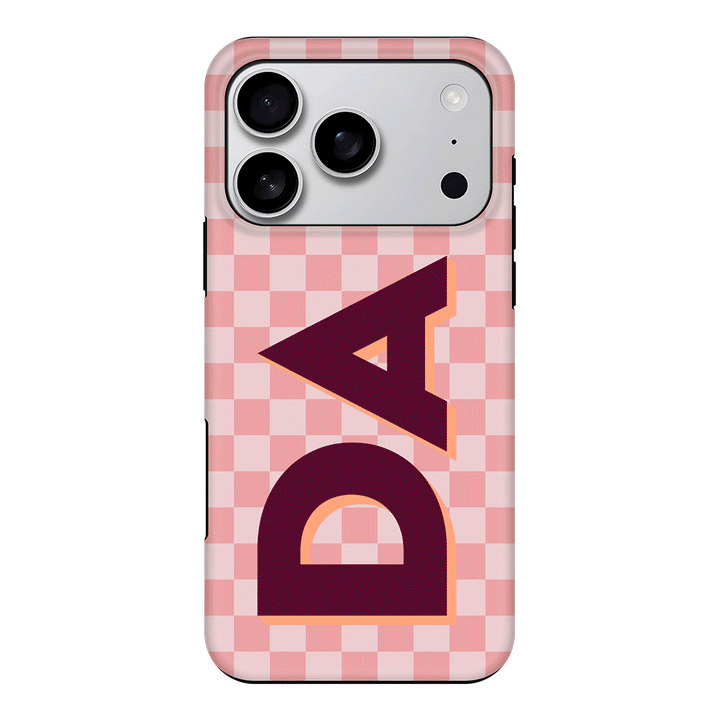 Apple iPhone 17 Pro / Tough MagSafe Custom Monogram Initial Small Checkerboard, Phone Case - Stylizedd.com