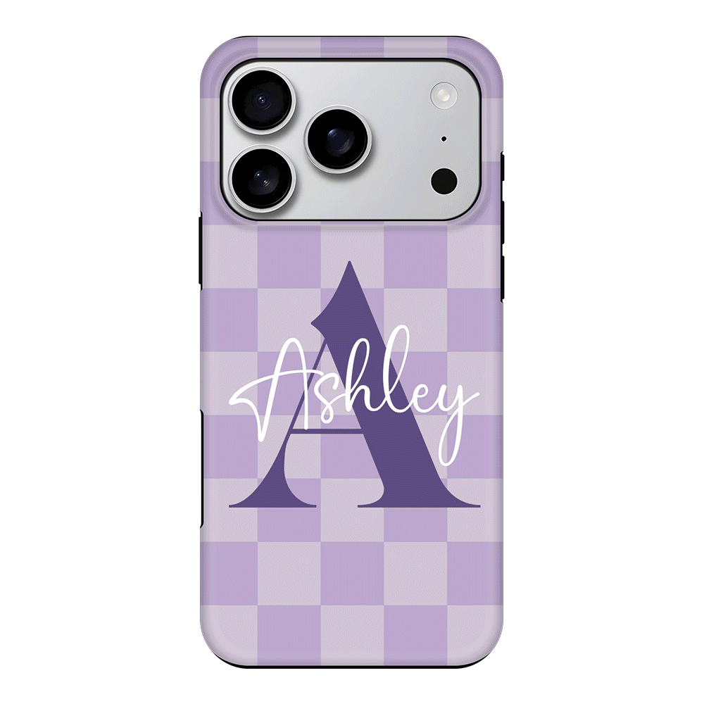 Apple iPhone 17 Pro / Tough MagSafe Personalized Name Initial Monogram Checkerboard, Phone Case - Stylizedd.com