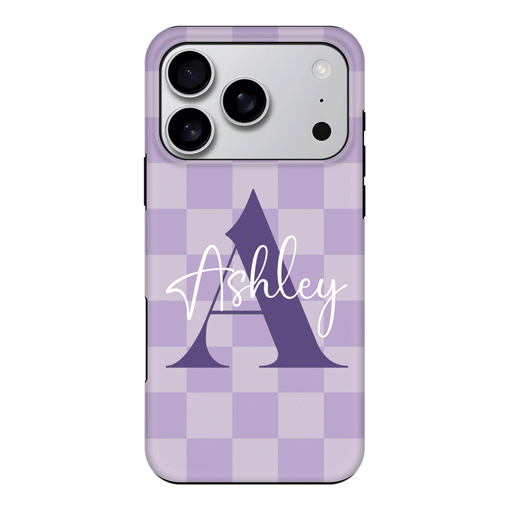 Apple iPhone 17 Pro / Tough MagSafe Personalized Name Initial Monogram Checkerboard, Phone Case - Stylizedd.com