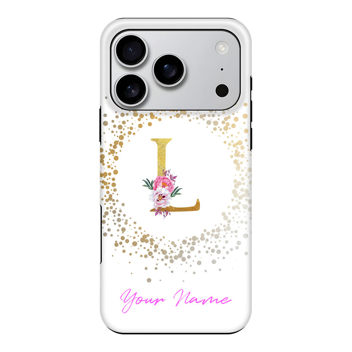 Apple iPhone 17 Pro / Tough MagSafe Floral Initial Phone Case - Stylizedd.com